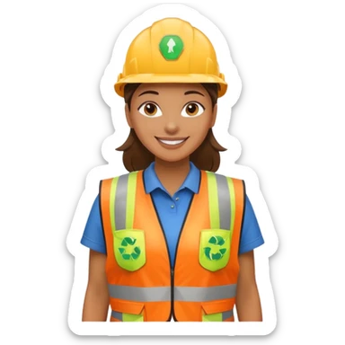 women, Waste Management, safety vest sticker