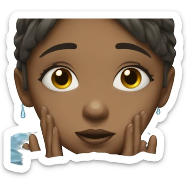 the girl lies in a puddle of tears sticker