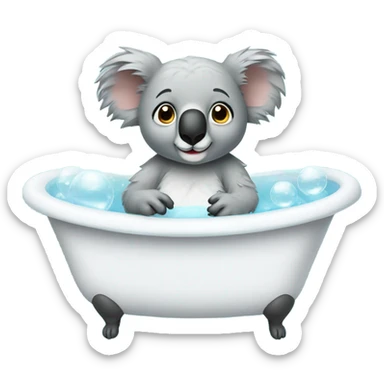 Koala taking a bubble bath sticker