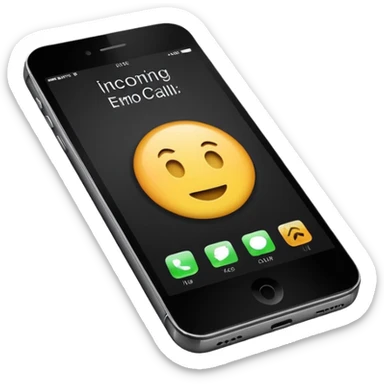 iphone  con fondo negro que diga "llamada entrante" sticker