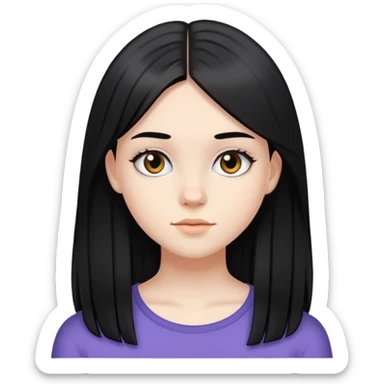 A 18 yr od girl w fair skined and black straight hair sticker