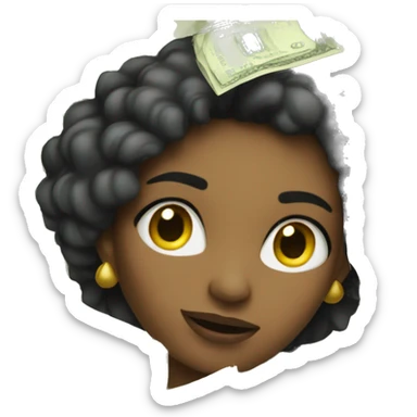 woman with a lot of money sticker