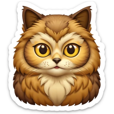 Buho gato defradado de amarillo y marron sticker