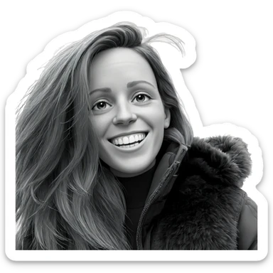 smiling boy in greyscale sticker