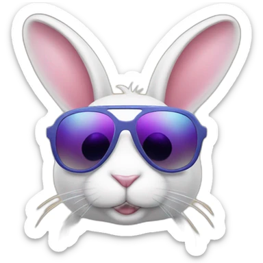 Bunny with cool sunglasses sticker