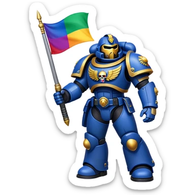 Space marine with pride flag sticker