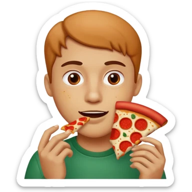 Pizza or hamburger in people  sticker