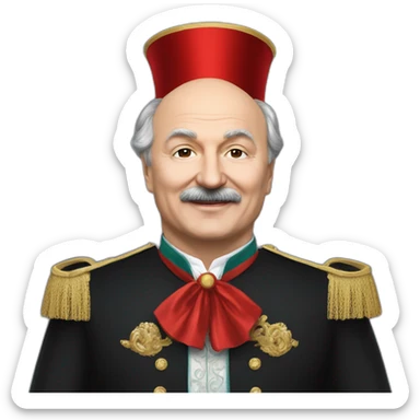 Emoji of President Lukashenko in a magician costume sticker