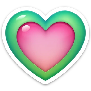 Verde e rosa cuore sticker