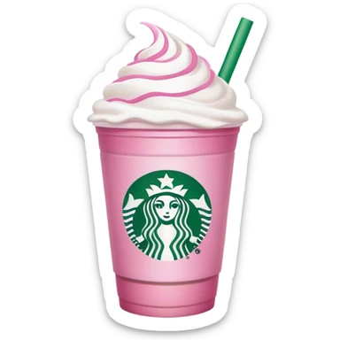 starbucks cup pink drink with cold foam sticker