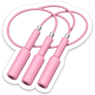 Pastel pink skipping rope with soft handles, minimal background  sticker