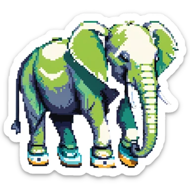 Larili Larila, cactus-skinned elephant with big Birkenstock sandals sticker