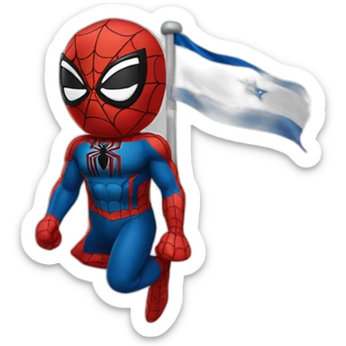 Spider-Man with flag Israël sticker