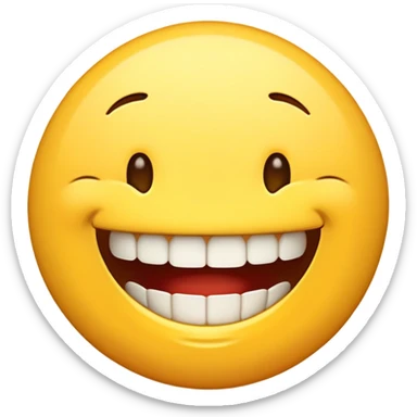 Smiling emoji with 2 teeth and a gap between them sticker