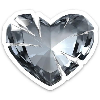 heart with black crystal shards sticker