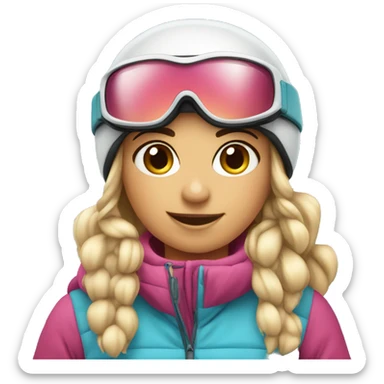 Sweet girls skiing sticker