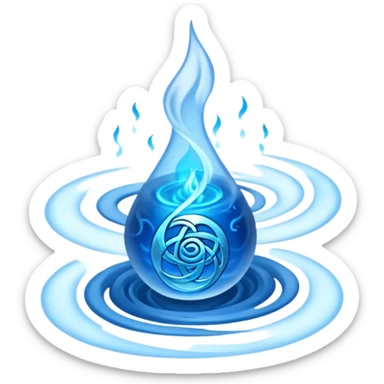 magical object blue magic mist swirl around with ancient symbol sticker