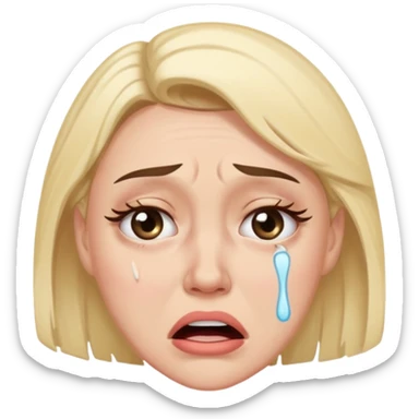 Woman ugly crying sticker