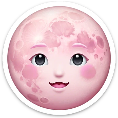 pastel pink moon sticker