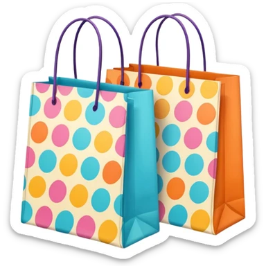 2 aesthetic shopping bag with pattern sticker