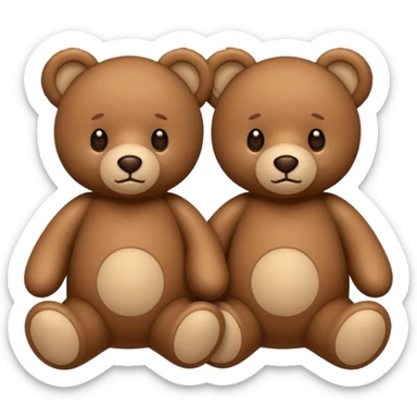 2 teddy Bears , Clone. sticker