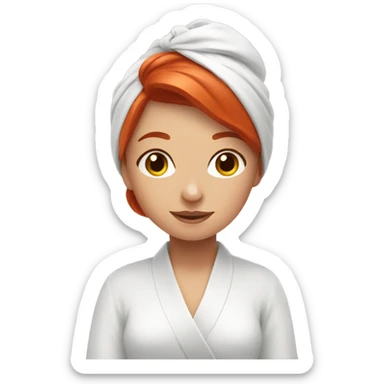 Red hair girl in spa relaxing  sticker
