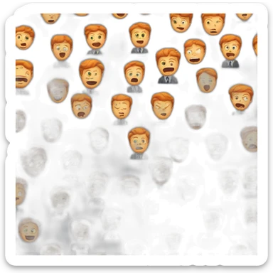 a ginger boy wearing a suit runs away looking scared sticker