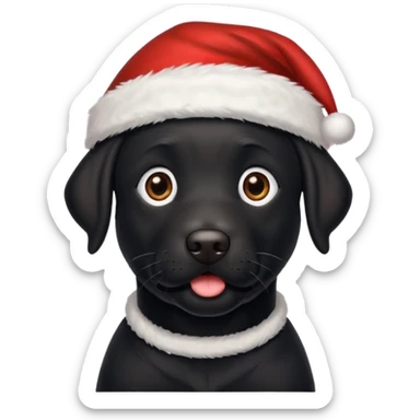  Black Labrador retriever and Christmas  sticker
