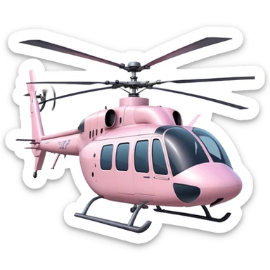 Light pink huge helicopter sticker