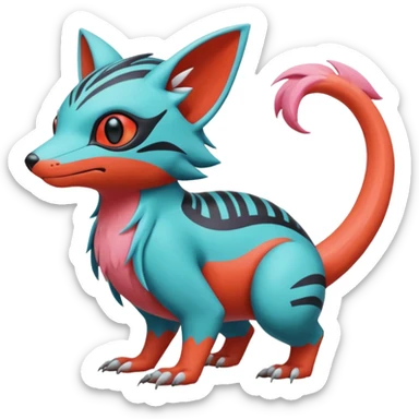  exotic tropical cyber-Sleuth-Loyd-Garmaddon-Litten-Linoone-Noibat-Fakémon-Pokémon-Vernid-creature sticker