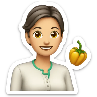 señora haciendo una huerta sticker