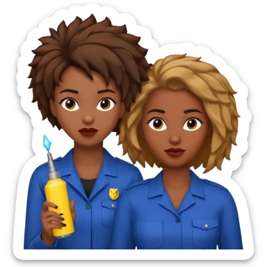 Ma meilleur amie et moi (femme) africaine cheveux tasé sticker