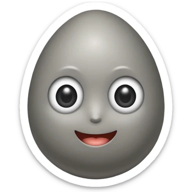 a stone egg, has two eyes, cute sticker