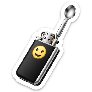 spoon and lighter sticker