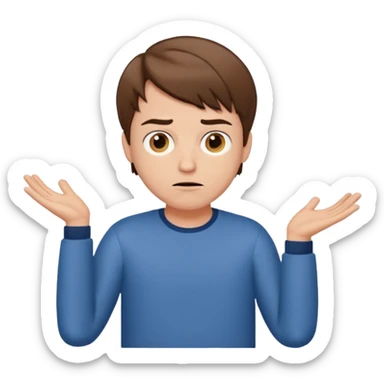 cool confused men person shrug pose sticker