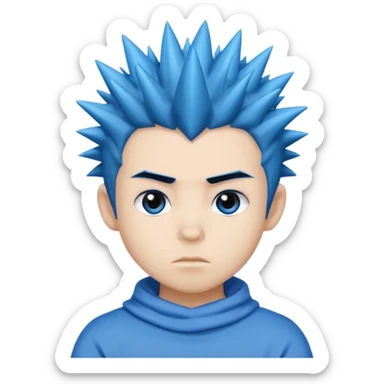 blue spiky haired kid  sticker