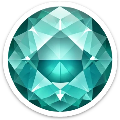 Round brilliant cut grandidierite showing unique blue-green color shift and sparkle sticker