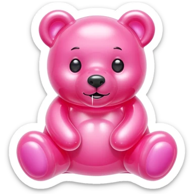 bubblegum pink jelly bear sticker