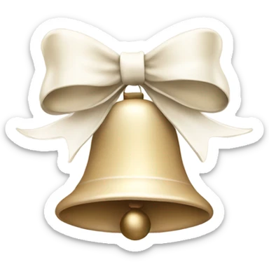 Beige christmas bells with white bow  sticker