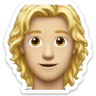 homme de 20ans cheveux long blond au yeux bleux sticker