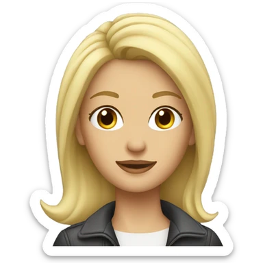 Woman with blonde hair riding on a jet sticker