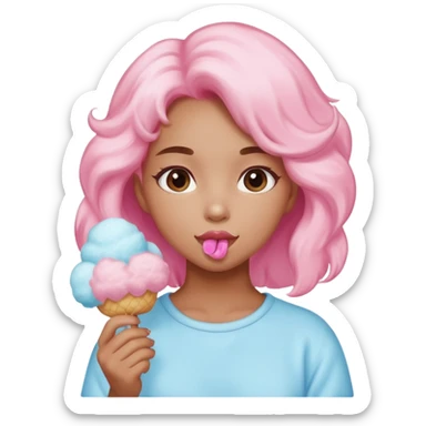 cotton candy girl sticker
