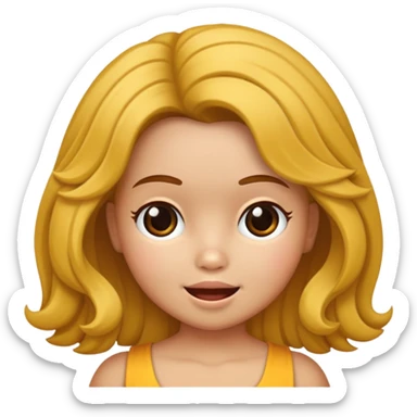 Boneca chorando cabelo cacheado png sticker