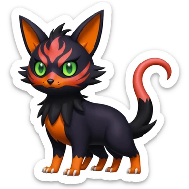 Noibat-Nargacuga-Litten-Torracat-fusion-Fakemon-Pokémon-creature  sticker