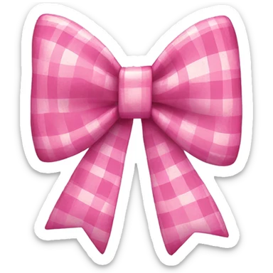 Pink plaid bow sticker