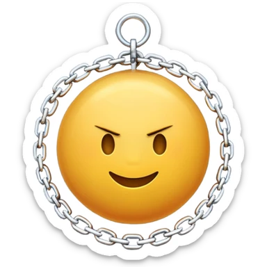 iPhone text message emoji size ball, and chain with spikes sticker