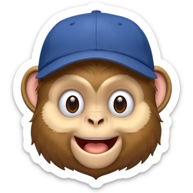 monkey with caps sticker