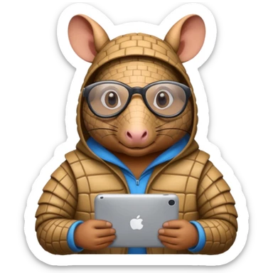 armadillo hacker who is very chill  sticker