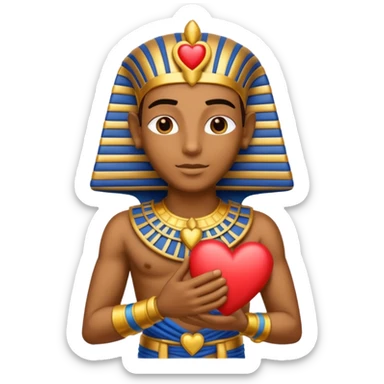 Pharaoh holding heart sticker