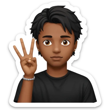 Playboi carti hand sign in front of face sticker